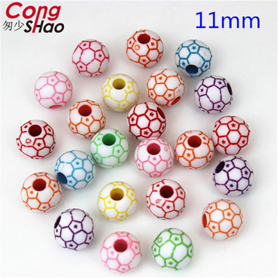 Cong Shao 50 τμχ/παρτίδα Ακρυλικό βόλεϊ Ποδόσφαιρο Μπέιζμπολ Στρογγυλό Spacer Ball Beads Αξεσουάρ για Χειροποίητα κοσμήματα DIY 8Y798