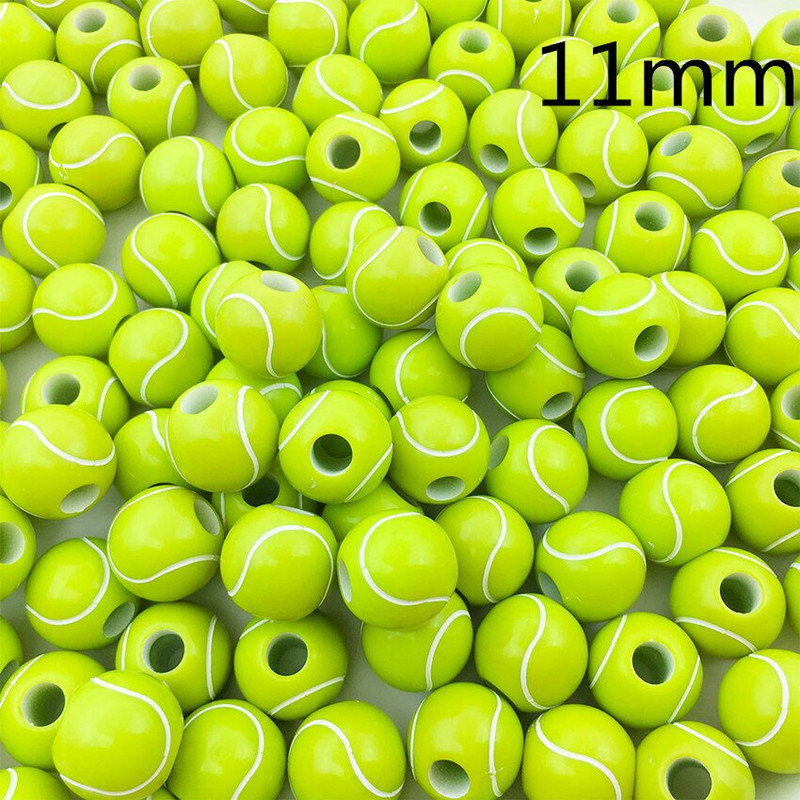 Cong Shao 50 τμχ/παρτίδα Ακρυλικό βόλεϊ Ποδόσφαιρο Μπέιζμπολ Στρογγυλό Spacer Ball Beads Αξεσουάρ για Χειροποίητα κοσμήματα DIY 8Y798