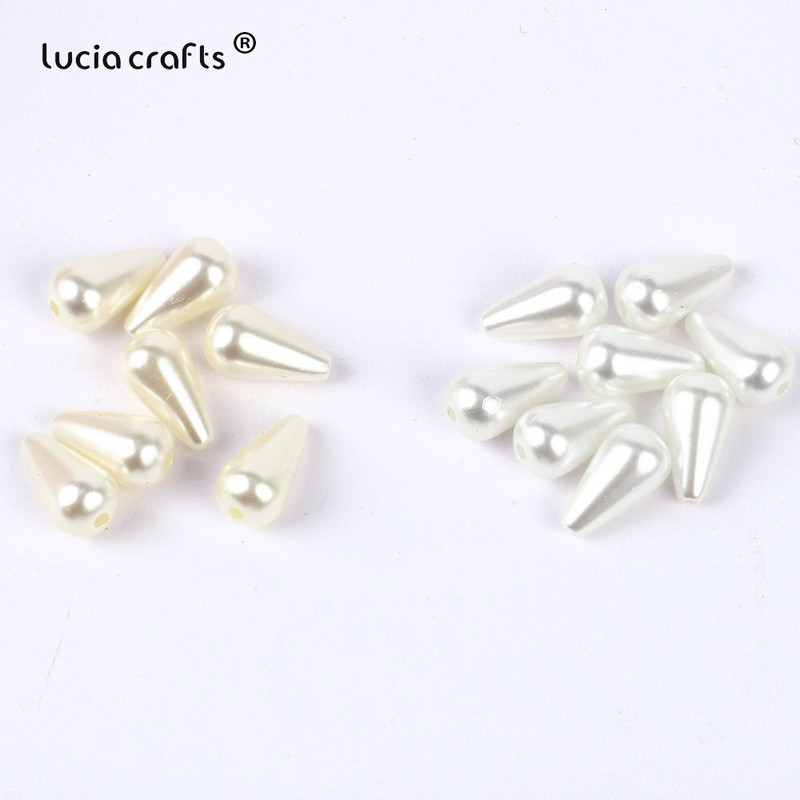 50 ks bielych slonovinových kvapiek vody v tvare imitácií perál 8x13/6x14mm s rovným otvorom korálky na výrobu náramkov a šperkov