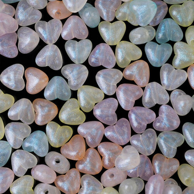 9-12mm 50 buc. Mărgele acrilice de culoare macaron în formă de inimă de stea cu mărgele cu găuri Charms brăţară colier margele pentru realizarea de bijuterii DIY