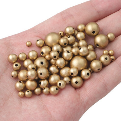 Nouă sosire 3/4/5/6/7/8/10/12mm ABS imitație de perle de culoare auriu margele rotunde spațiale libere pentru bricolaj accesorii și bijuterii