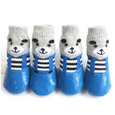 4 buc/set drăguț din cauciuc din bumbac pantofi pentru câini pentru animale de companie, impermeabili, anti-alunecare, cizme de zăpadă, șosete pentru cățeluși, pisici mari și mici