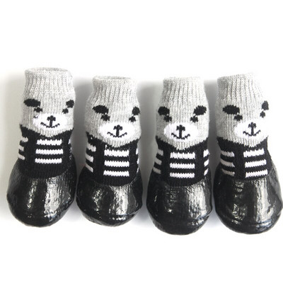 4 buc/set drăguț din cauciuc din bumbac pantofi pentru câini pentru animale de companie, impermeabili, anti-alunecare, cizme de zăpadă, șosete pentru cățeluși, pisici mari și mici