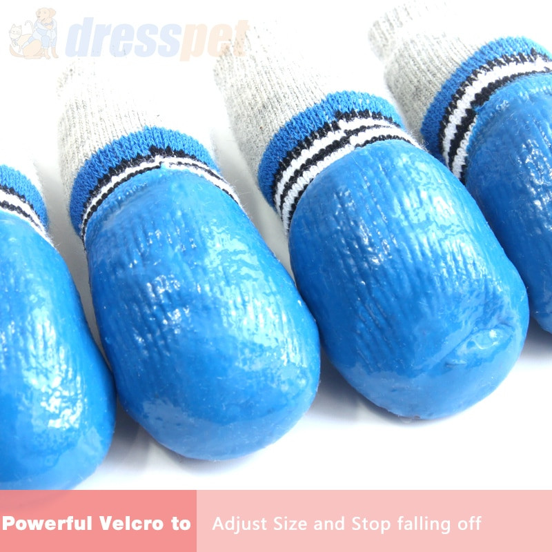 4 buc/set drăguț din cauciuc din bumbac pantofi pentru câini pentru animale de companie, impermeabili, anti-alunecare, cizme de zăpadă, șosete pentru cățeluși, pisici mari și mici