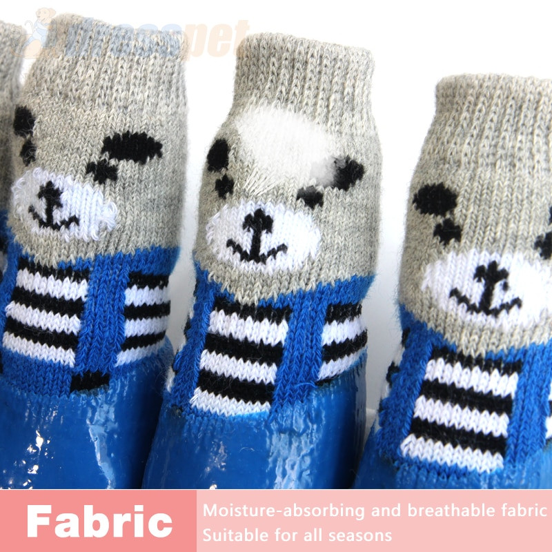 4 buc/set drăguț din cauciuc din bumbac pantofi pentru câini pentru animale de companie, impermeabili, anti-alunecare, cizme de zăpadă, șosete pentru cățeluși, pisici mari și mici