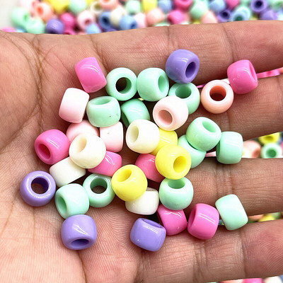 50 бр./лот 6X9 мм акрилни мъниста с големи дупки, дистанционни разхлабени мъниста за изработка на бижута Направи си сам ръчно изработени аксесоари за дрехи