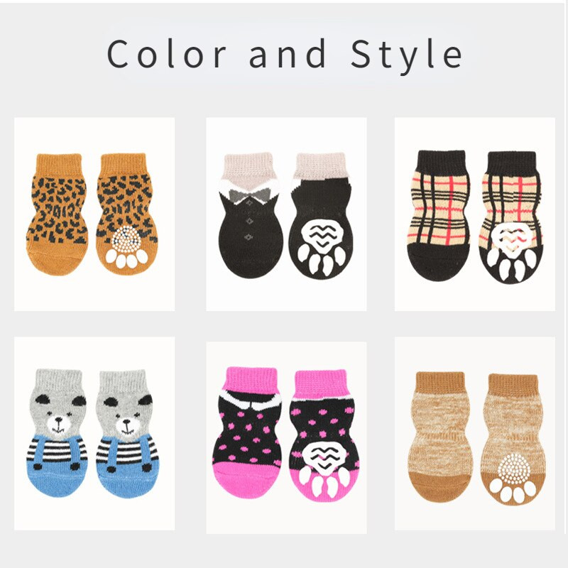 Soojad, armsad koerajalatsid Pehmed kutsikate kudumid Sokid Armsad multifilmid Libisemisvastased sokid väikestele koertele Tooted S/M/L Kutsikate sokid