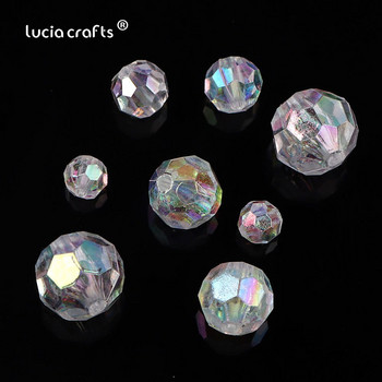 5/6/8/10/12 mm 27-370 бр. Фасетирани плоски кръгли австрийски кристали Свободно покритие от мъниста AB Стъклена топка Направи си сам Колие за изработка на бижута D1406