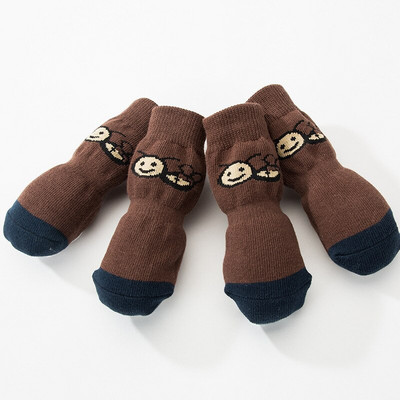 4 buc. pantofi caldi pentru câini, moi pentru câini mari, șosete calde pentru câini, pentru interior, în aer liber, pantofi anti-alunecare pentru câini, șosete pentru câini, protector pentru labe pentru animale de companie