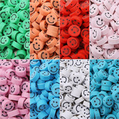 30 бр. 10 мм глинени дистанционни плоски мъниста, кръгли мъниста с усмихнато лице, мъниста от полимерна глина за изработка на бижута Направи си сам ръчно изработен аксесоар