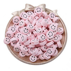 30 бр. 10 мм глинени дистанционни плоски мъниста, кръгли мъниста с усмихнато лице, мъниста от полимерна глина за изработка на бижута Направи си сам ръчно изработен аксесоар