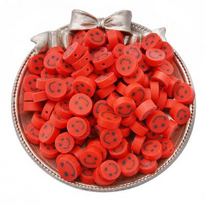 30 бр. 10 мм глинени дистанционни плоски мъниста, кръгли мъниста с усмихнато лице, мъниста от полимерна глина за изработка на бижута Направи си сам ръчно изработен аксесоар