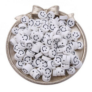 30 бр. 10 мм глинени дистанционни плоски мъниста, кръгли мъниста с усмихнато лице, мъниста от полимерна глина за изработка на бижута Направи си сам ръчно изработен аксесоар