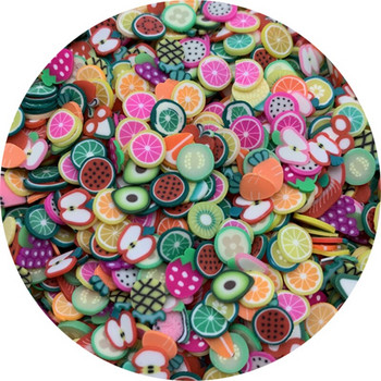 500 бр./Партида 3 мм-6 мм Смесени цветове глинени резени Плодова форма Мъниста от полимерна глина за изработка на бижута Направи си сам ръчно изработени ноктопластики Slime Toys
