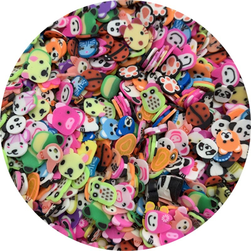 500 buc/lot, 3mm-6mm, culori amestecate, felii de argilă, în formă de fructe, margele de argilă polimerică pentru realizarea de bijuterii DIY, realizate manual, jucării pentru slime.