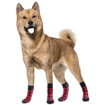 Χειμερινές κάλτσες για σκύλους για κατοικίδια Μικρές ζεστές κάλτσες πλεκτές χριστουγεννιάτικες κάλτσες με χοντρό νύχι Κάλτσες για σκύλους Αξεσουάρ για μποτάκια 4 τεμάχια