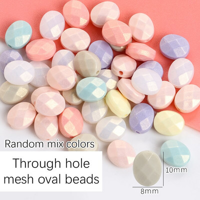 20g/50g 8x10mm Flat Oval Pearl Macaron Μικτό Χρώμα Κεντήματα Ρούχα Αξεσουάρ Χειροτεχνίες Πέρλες Χάντρες για Βραχιόλια