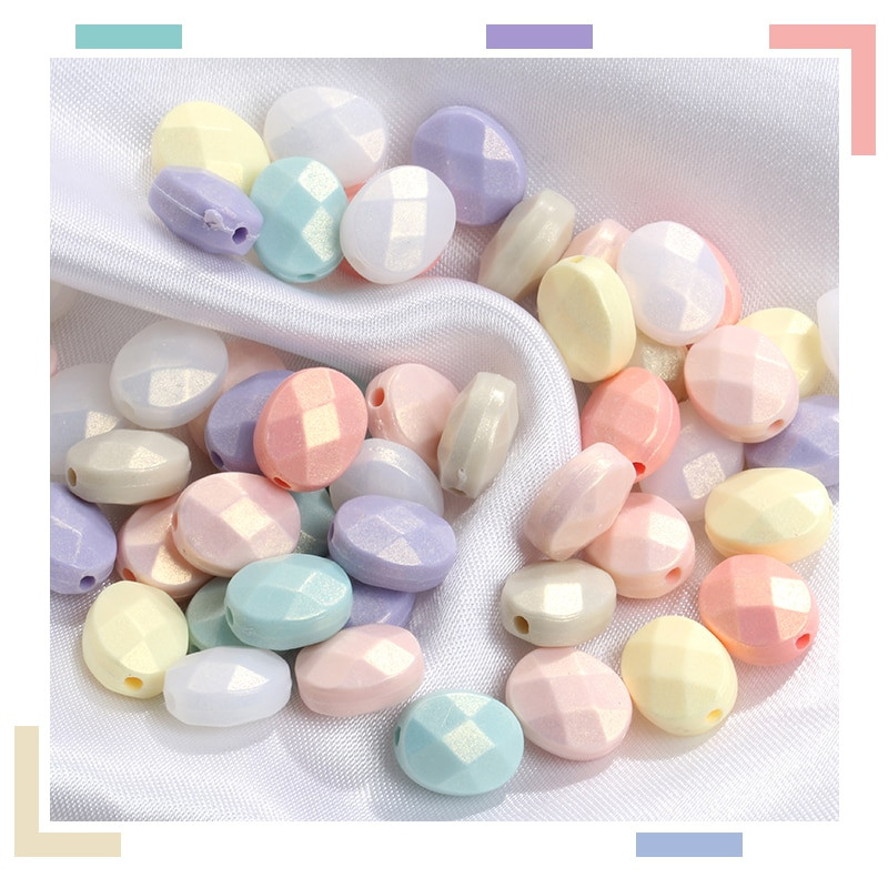 20g/50g 8x10mm Flat Oval Pearl Macaron Μικτό Χρώμα Κεντήματα Ρούχα Αξεσουάρ Χειροτεχνίες Πέρλες Χάντρες για Βραχιόλια