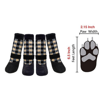 Κάλτσες σκύλου για το χειμώνα Ζεστό αντιολισθητικό προστατευτικό ποδιών για κατοικίδια με ρυθμιζόμενους ιμάντες 2 ζευγάρια αδιάβροχα παπούτσια σκύλου Αντιολισθητικά παπούτσια Waterpro