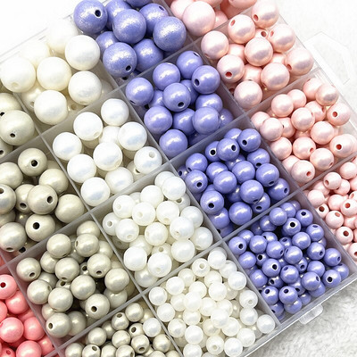 6mm 8mm 10mm 12mm 14mm 16mm Colourful Round Acrylic Loose Spacer Beads for Jewelry Making DIY Handmade Clothing Accessories