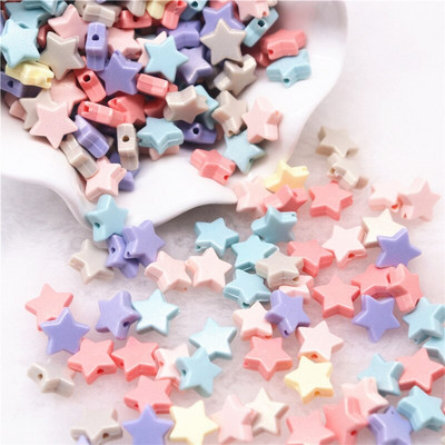 10 mm akriliniai tarpiniai karoliukai penkiakampė žvaigždė Macaron Color Symphony palaidi karoliukai papuošalams gaminti „pasidaryk pats“ rankų darbo priedai