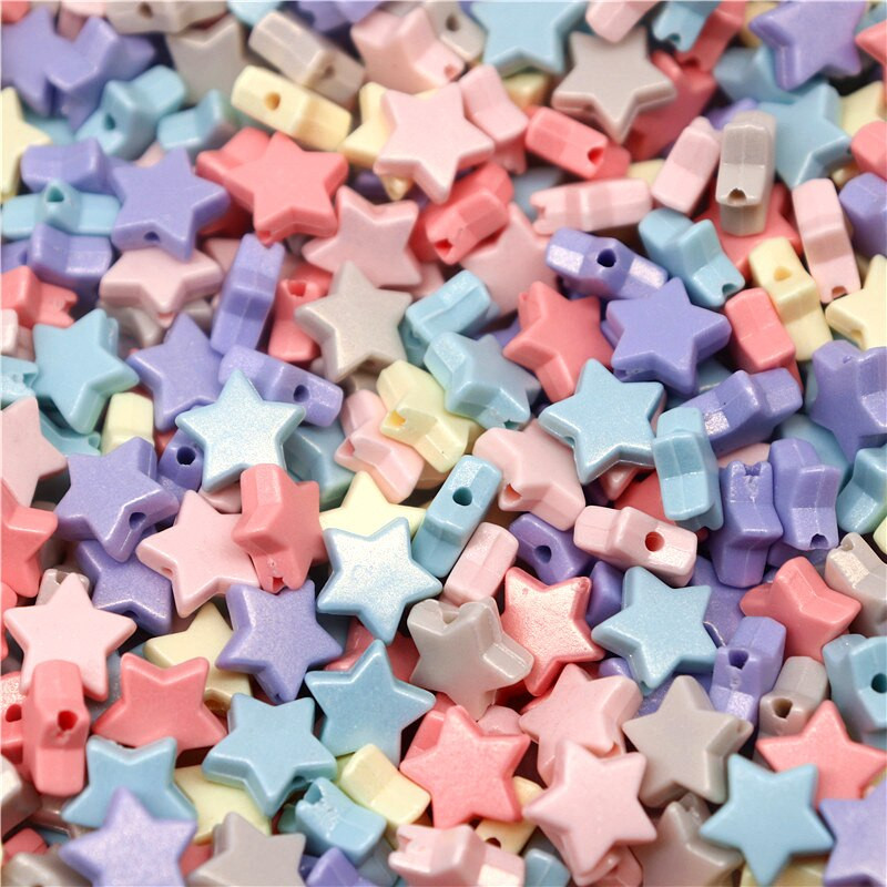10 mm akriliniai tarpiniai karoliukai penkiakampė žvaigždė Macaron Color Symphony palaidi karoliukai papuošalams gaminti „pasidaryk pats“ rankų darbo priedai