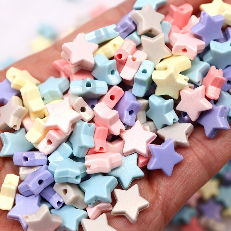 10 mm akriliniai tarpiniai karoliukai penkiakampė žvaigždė Macaron Color Symphony palaidi karoliukai papuošalams gaminti „pasidaryk pats“ rankų darbo priedai
