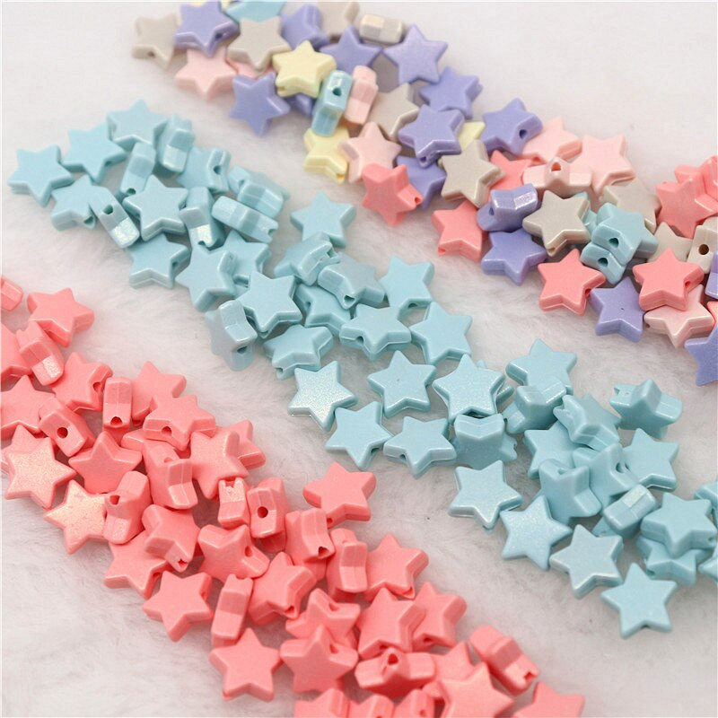 10 mm akriliniai tarpiniai karoliukai penkiakampė žvaigždė Macaron Color Symphony palaidi karoliukai papuošalams gaminti „pasidaryk pats“ rankų darbo priedai