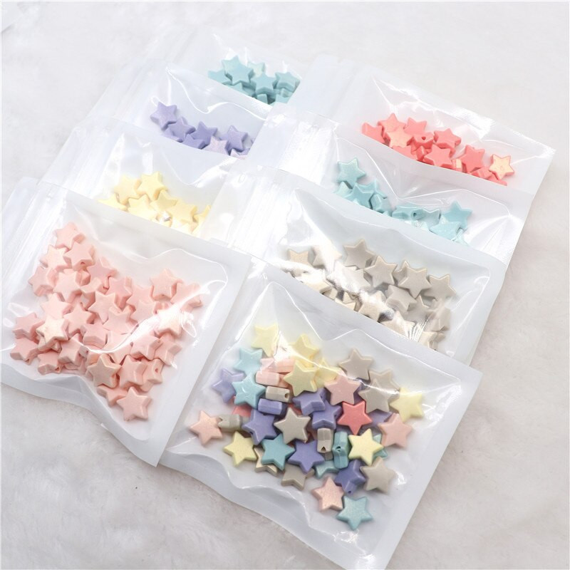 10 mm akriliniai tarpiniai karoliukai penkiakampė žvaigždė Macaron Color Symphony palaidi karoliukai papuošalams gaminti „pasidaryk pats“ rankų darbo priedai