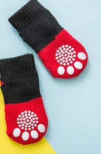 4 ks/sada teplých ponožiek pre šteniatka, roztomilé kreslené protišmykové pletené ponožky pre malé psy, jeseň/zima, vnútorné nosenie, priedušné produkty pre domáce zvieratá