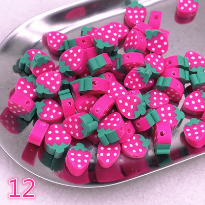 UUS 30 tk/partii 10 mm puuviljad/lilled helmed polümeersavist vahehoidik lahtised helmed ehete valmistamiseks DIY käsitsi valmistatud käevõru tarvikud