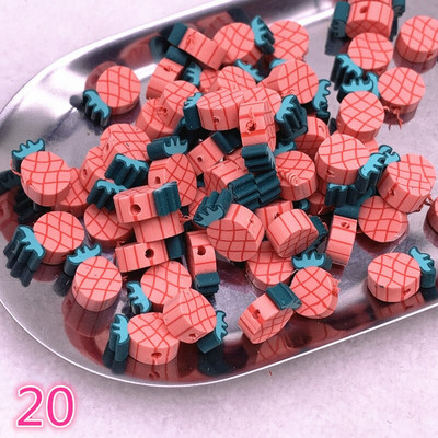 UUS 30 tk/partii 10 mm puuviljad/lilled helmed polümeersavist vahehoidik lahtised helmed ehete valmistamiseks DIY käsitsi valmistatud käevõru tarvikud