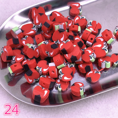 UUS 30 tk/partii 10 mm puuviljad/lilled helmed polümeersavist vahehoidik lahtised helmed ehete valmistamiseks DIY käsitsi valmistatud käevõru tarvikud