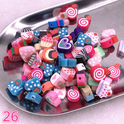 UUS 30 tk/partii 10 mm puuviljad/lilled helmed polümeersavist vahehoidik lahtised helmed ehete valmistamiseks DIY käsitsi valmistatud käevõru tarvikud