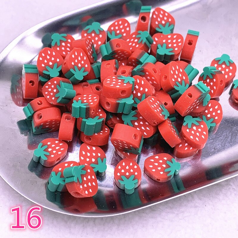 UUS 30 tk/partii 10 mm puuviljad/lilled helmed polümeersavist vahehoidik lahtised helmed ehete valmistamiseks DIY käsitsi valmistatud käevõru tarvikud