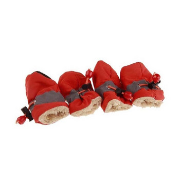 4 τμχ/σετ Αδιάβροχα χειμωνιάτικα παπούτσια για σκύλους κατοικίδιων ζώων Αντιολισθητικά παπούτσια για το χιόνι για βροχή Παπούτσια χοντρά ζεστά για μικρές γάτες Puppy Dogs Κάλτσες Μποτάκια