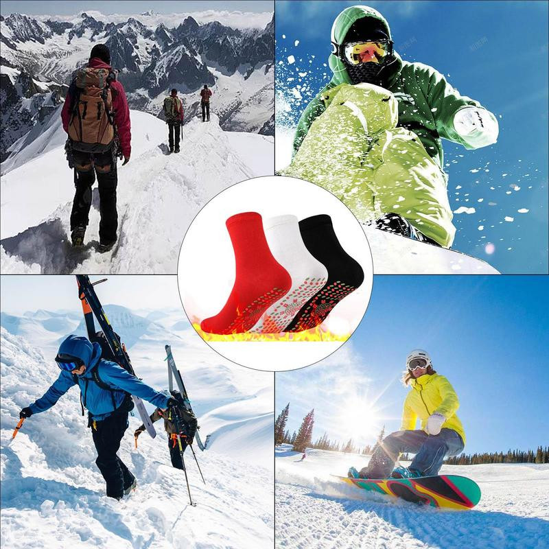 3 paari isesoojenevaid sokke jalamassaaži magnetilised libisemiskindlad täpid soojad sokid meestele naistele külmumisvastane talvesooja varustus