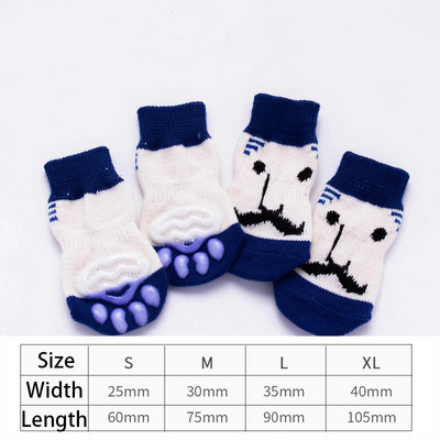 4 ks Zimné protišmykové ponožky pre psov, pletené teplé ponožky pre malé mačky a psy, hrubé chrániče labiek, ponožky pre psov, topánočky, doplnky