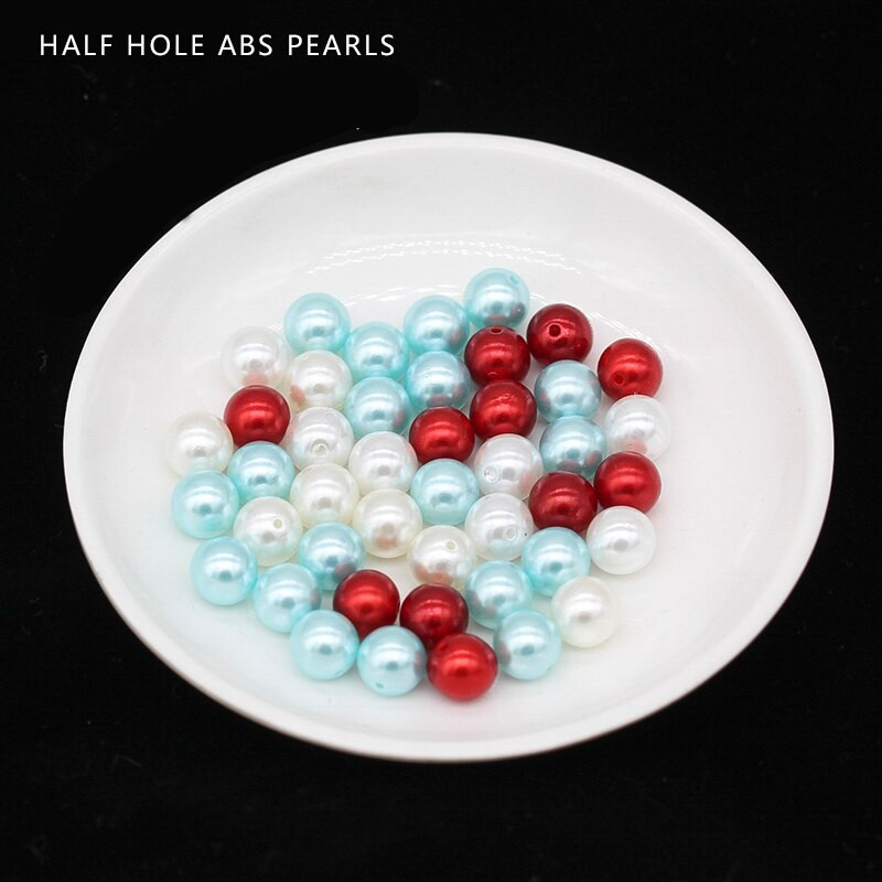 6/8/10//12MM margele acrilice distanțiere Perle ABS Jumătăți găuri Mărgele rotunde libere pentru fabricarea de bijuterii DIY articole de îmbrăcăminte Perle margele