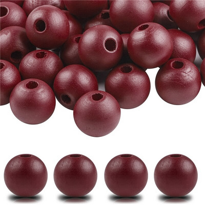 40 бр./лот 16 мм цветни плътни естествени занаятчийски мъниста, полирани кръгли дървени мъниста за дома, Северна Европа, консумативи за коледна украса