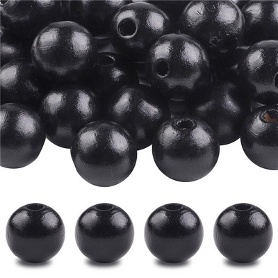 40 бр./лот 16 мм цветни плътни естествени занаятчийски мъниста, полирани кръгли дървени мъниста за дома, Северна Европа, консумативи за коледна украса