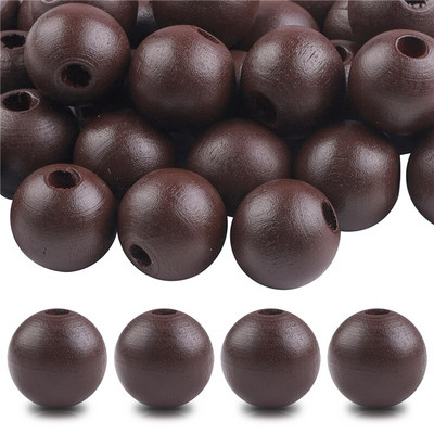 40 бр./лот 16 мм цветни плътни естествени занаятчийски мъниста, полирани кръгли дървени мъниста за дома, Северна Европа, консумативи за коледна украса