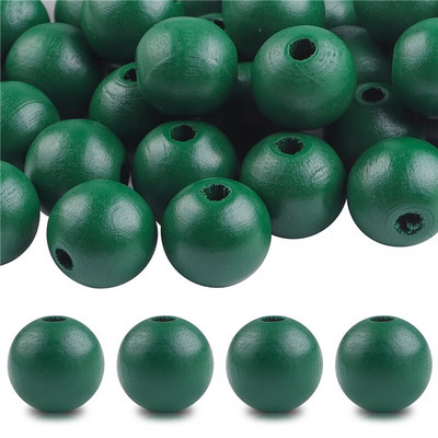 40 бр./лот 16 мм цветни плътни естествени занаятчийски мъниста, полирани кръгли дървени мъниста за дома, Северна Европа, консумативи за коледна украса