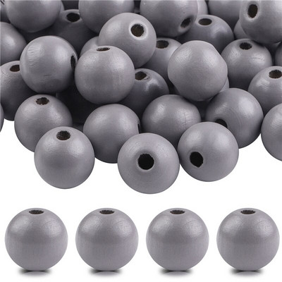 40 бр./лот 16 мм цветни плътни естествени занаятчийски мъниста, полирани кръгли дървени мъниста за дома, Северна Европа, консумативи за коледна украса