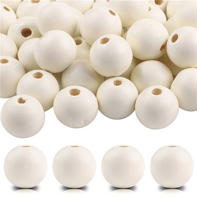 40 бр./лот 16 мм цветни плътни естествени занаятчийски мъниста, полирани кръгли дървени мъниста за дома, Северна Европа, консумативи за коледна украса