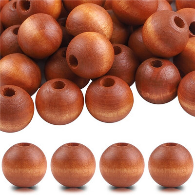 40 бр./лот 16 мм цветни плътни естествени занаятчийски мъниста, полирани кръгли дървени мъниста за дома, Северна Европа, консумативи за коледна украса