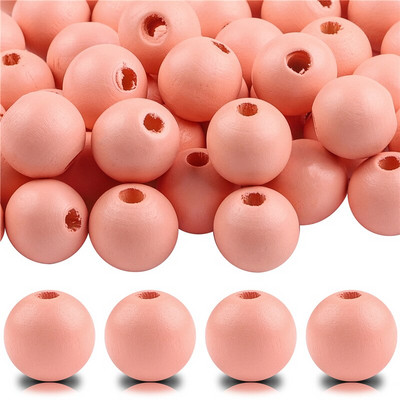 40 бр./лот 16 мм цветни плътни естествени занаятчийски мъниста, полирани кръгли дървени мъниста за дома, Северна Европа, консумативи за коледна украса