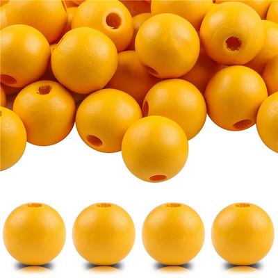 40 бр./лот 16 мм цветни плътни естествени занаятчийски мъниста, полирани кръгли дървени мъниста за дома, Северна Европа, консумативи за коледна украса