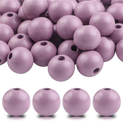 40 бр./лот 16 мм цветни плътни естествени занаятчийски мъниста, полирани кръгли дървени мъниста за дома, Северна Европа, консумативи за коледна украса