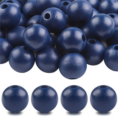 40 бр./лот 16 мм цветни плътни естествени занаятчийски мъниста, полирани кръгли дървени мъниста за дома, Северна Европа, консумативи за коледна украса